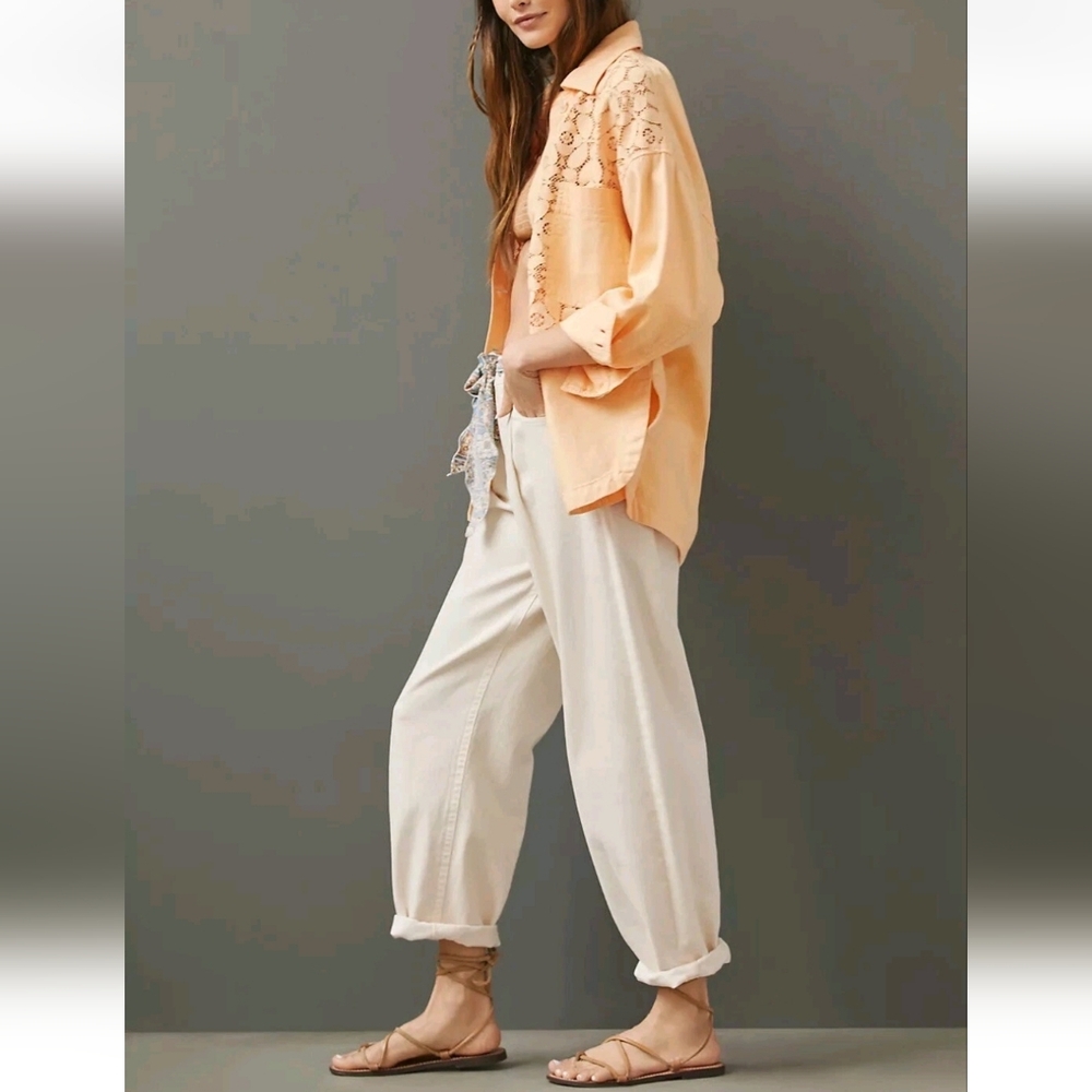 ANTHRO | $118 Maeve Oversized Lace Shirt Jacket - Picture 4 of 5